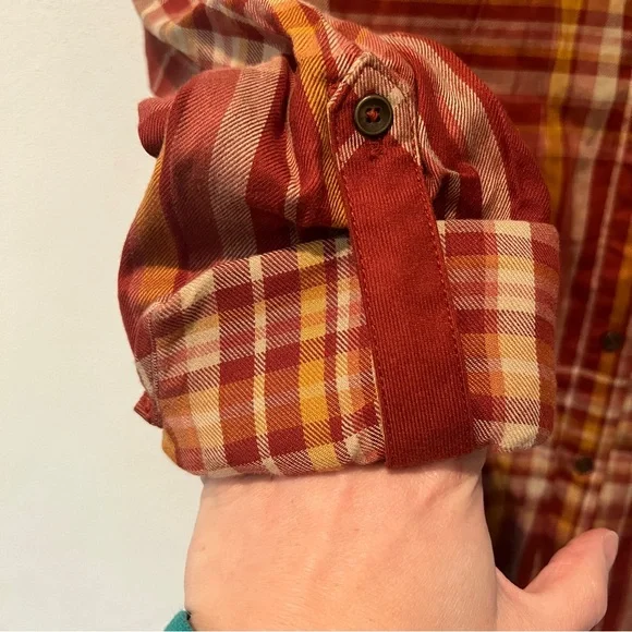 Natural Reflections Plaid Tie Sleeve Embroidered Back Panel Shirt - Picture 4 of 10